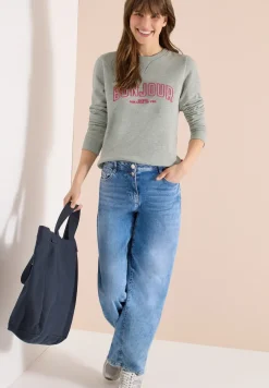 Sweater met lange mouwen en borduursel