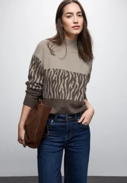 Sweat met jacquard in kleurblok