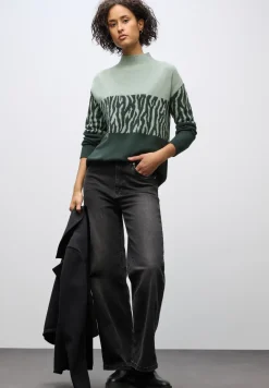 Sweat met jacquard in kleurblok