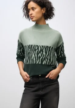 Sweat met jacquard in kleurblok