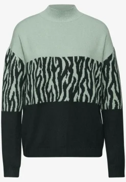 Sweat met jacquard in kleurblok