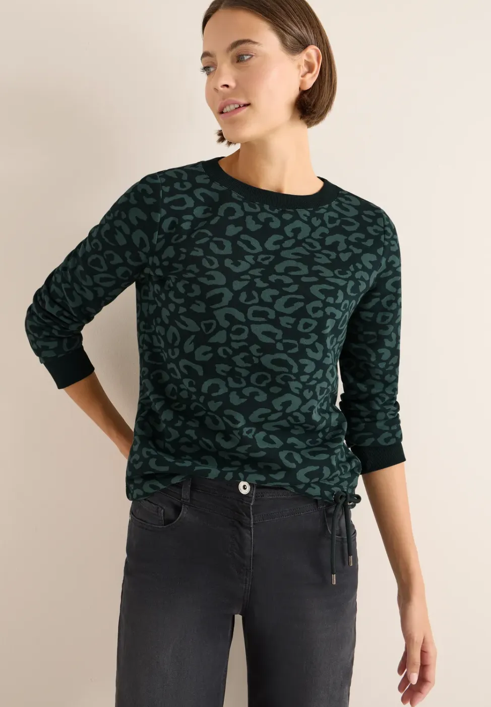 Sweatshirt met leopatroon