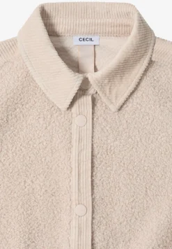 Teddy jas met corduroy details
