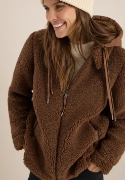 Teddy overshirt met capuchon