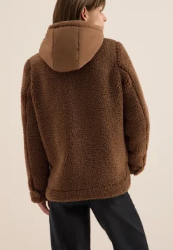 Teddy overshirt met capuchon