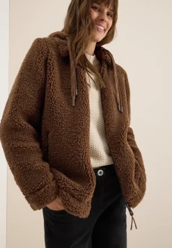 Teddy overshirt met capuchon