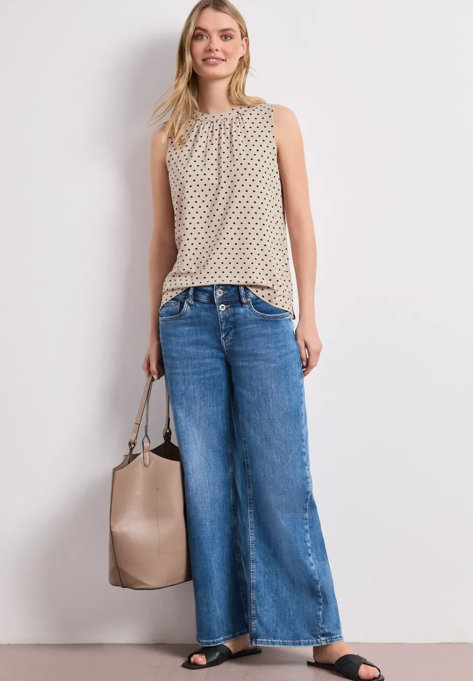 Top met ronde hals en grafische print
