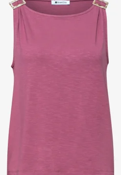 Top met ronde hals en schouderdetails