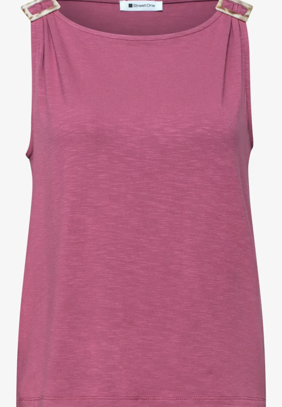 Top met ronde hals en schouderdetails