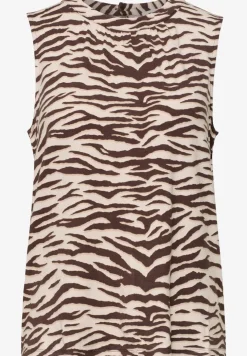 Top met ronde hals en zebraprint
