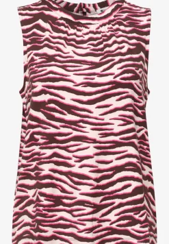 Top met ronde hals en zebraprint