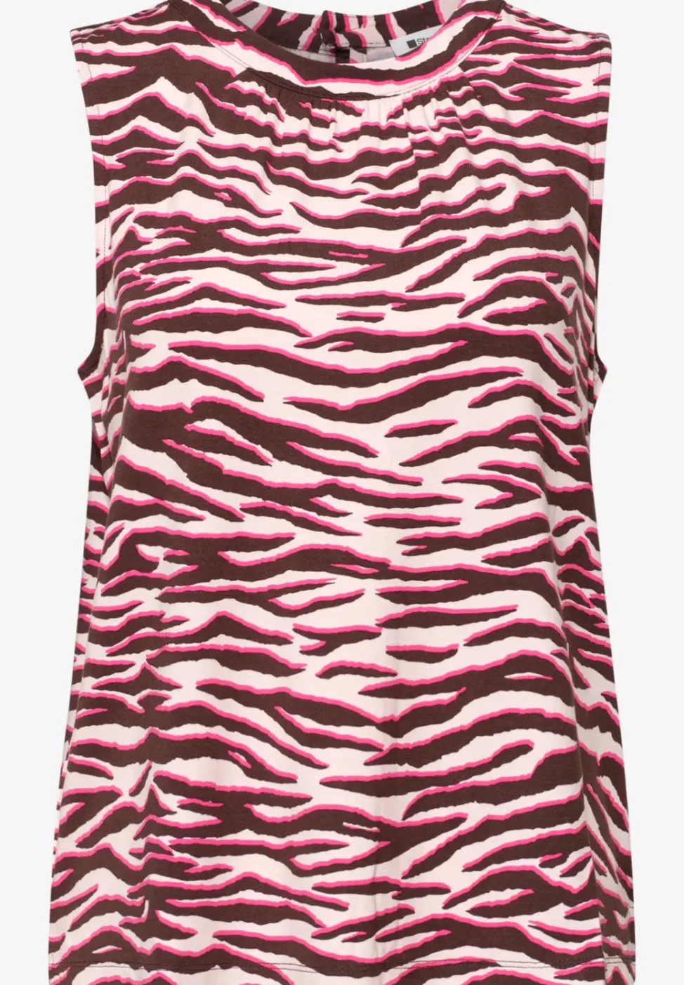 Top met ronde hals en zebraprint