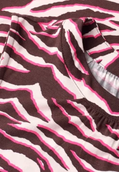 Top met ronde hals en zebraprint