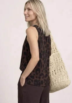 Top met ronde hals en zebraprint