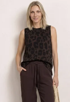 Top met ronde hals en zebraprint