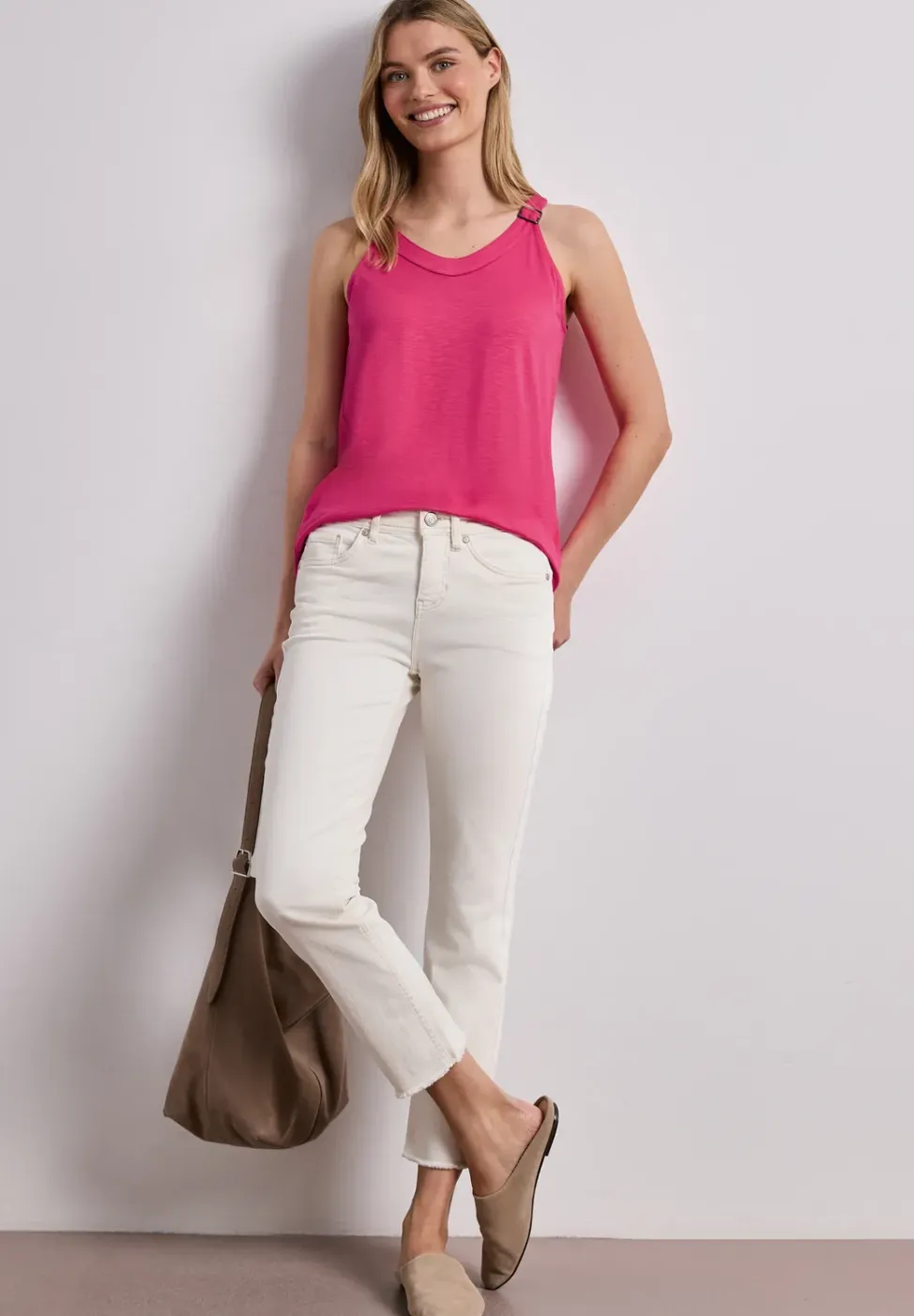 Top met V-hals en decoratief detail
