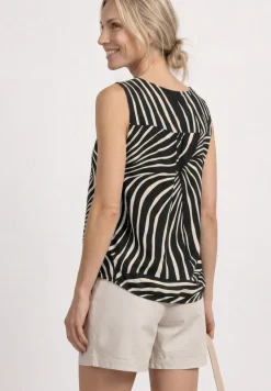 Top met V-hals en elastische zoom
