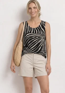 Top met V-hals en elastische zoom
