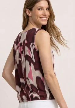 Top met V-hals en elastische zoom
