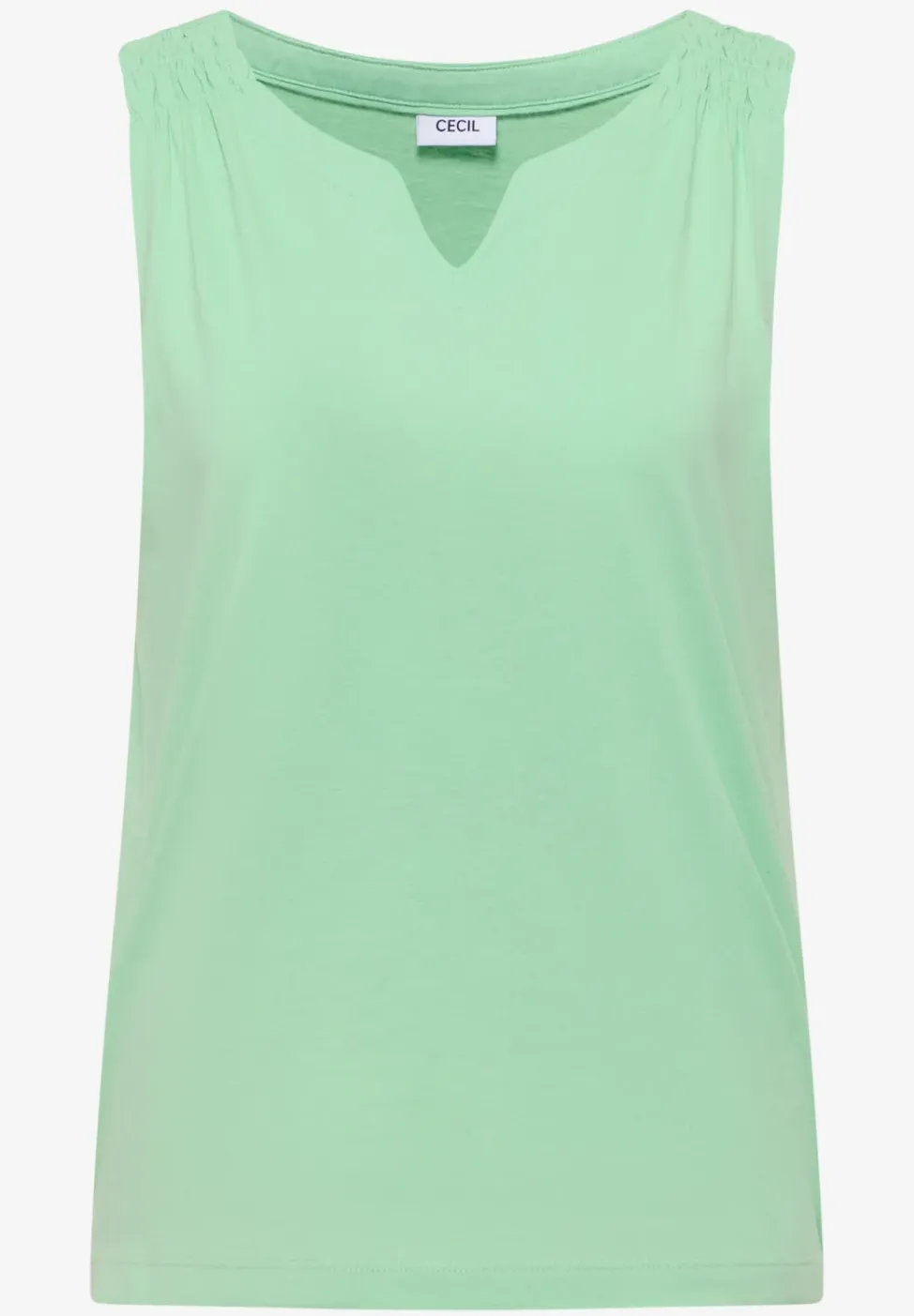 Top met gespleten hals in effen kleur