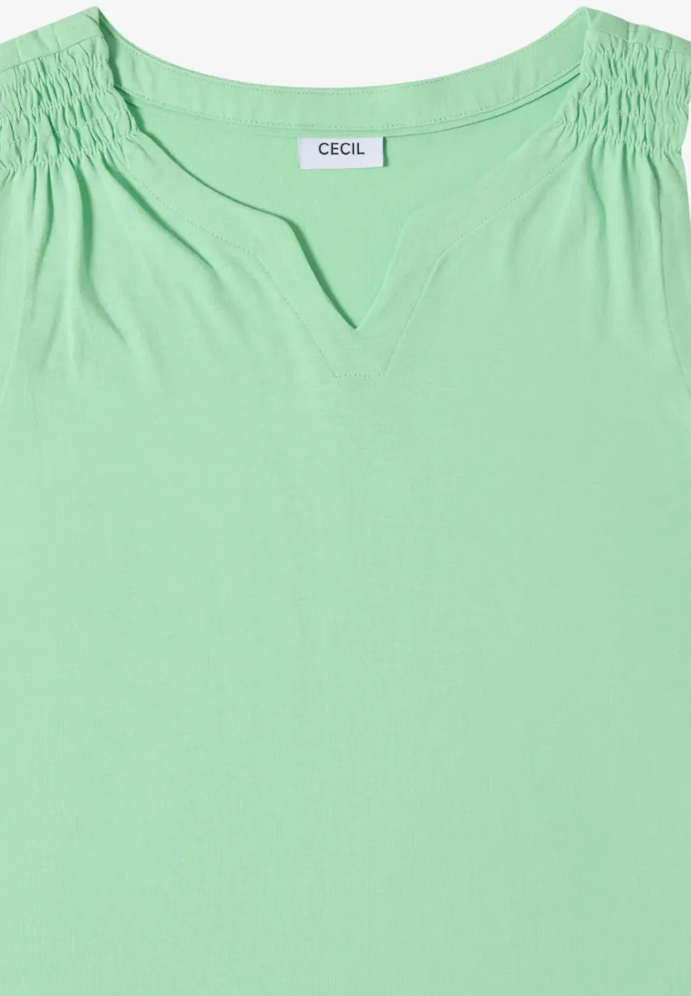 Top met gespleten hals in effen kleur