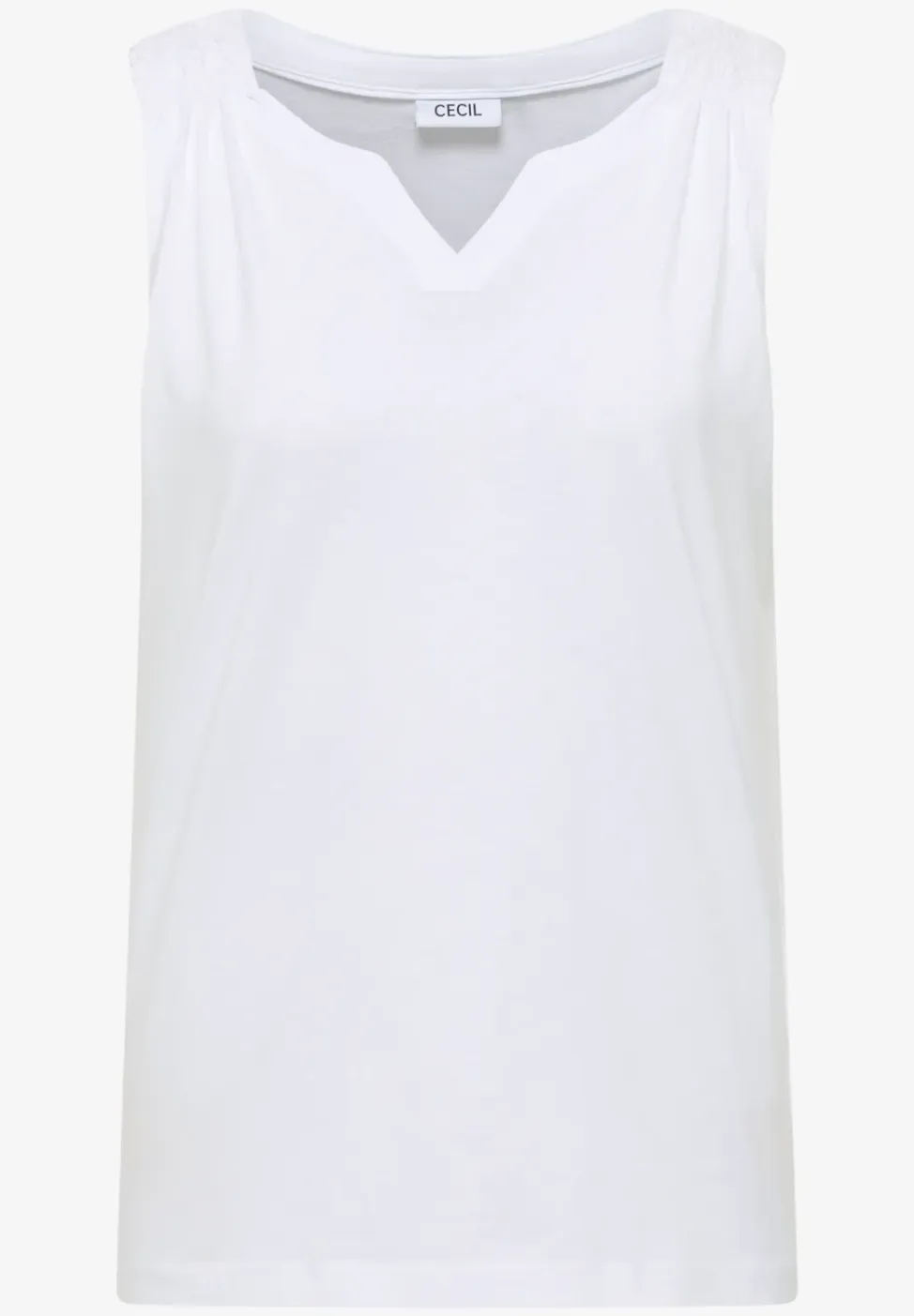 Top met gespleten hals in effen kleur