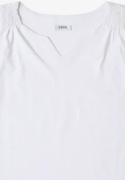 Top met gespleten hals in effen kleur