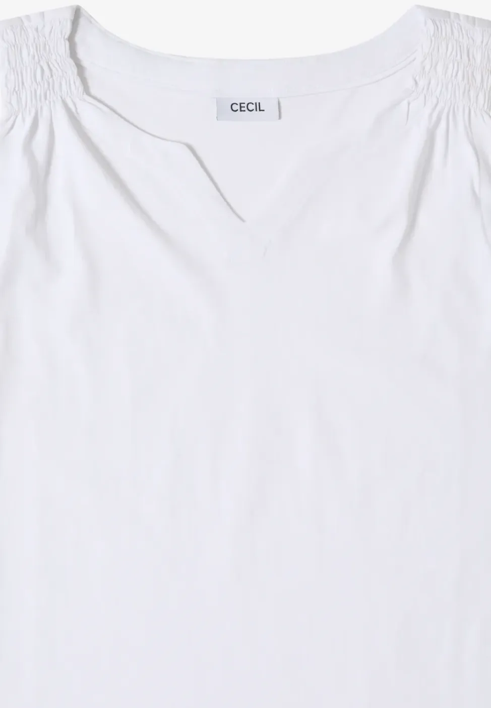 Top met gespleten hals in effen kleur