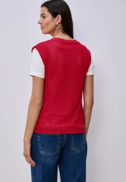 Top met overhangende schouders in een gebreide look
