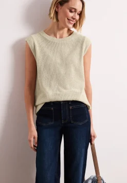 Top met overhangende schouders in een gebreide look
