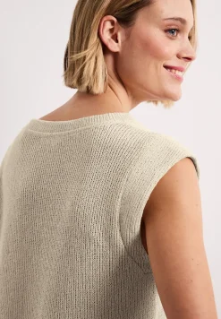 Top met overhangende schouders in een gebreide look