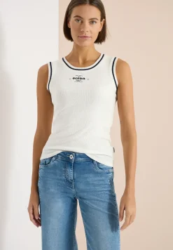 Top met ronde hals en contrasterende details
