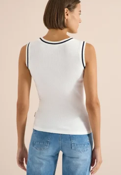 Top met ronde hals en contrasterende details