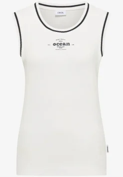 Top met ronde hals en contrasterende details