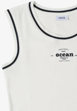 Top met ronde hals en contrasterende details