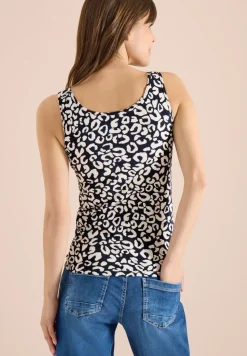 Top met ronde hals en leopatroon