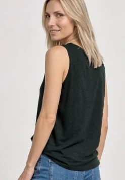 Top met ronde hals en schouderdetails