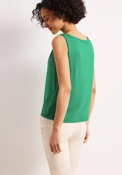 Top met ronde hals en schouderdetails