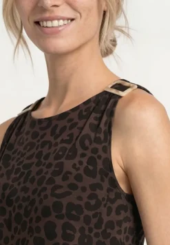Top met ronde hals en schouderdetails