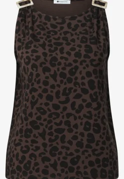 Top met ronde hals en schouderdetails