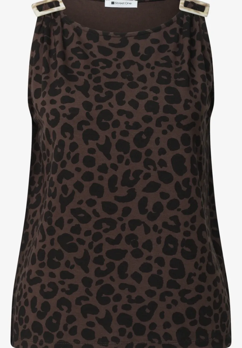Top met ronde hals en schouderdetails