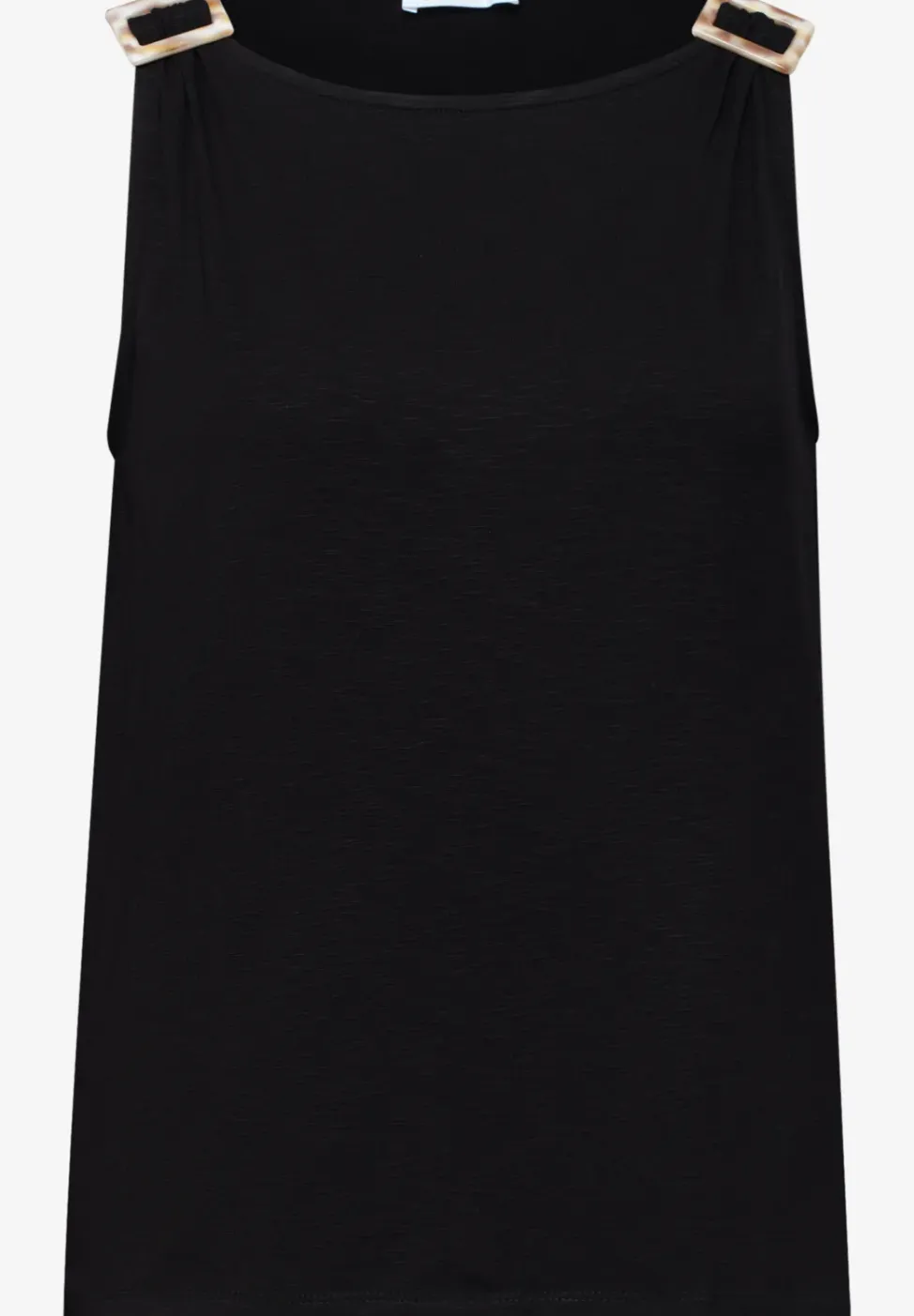 Top met ronde hals en schouderdetails