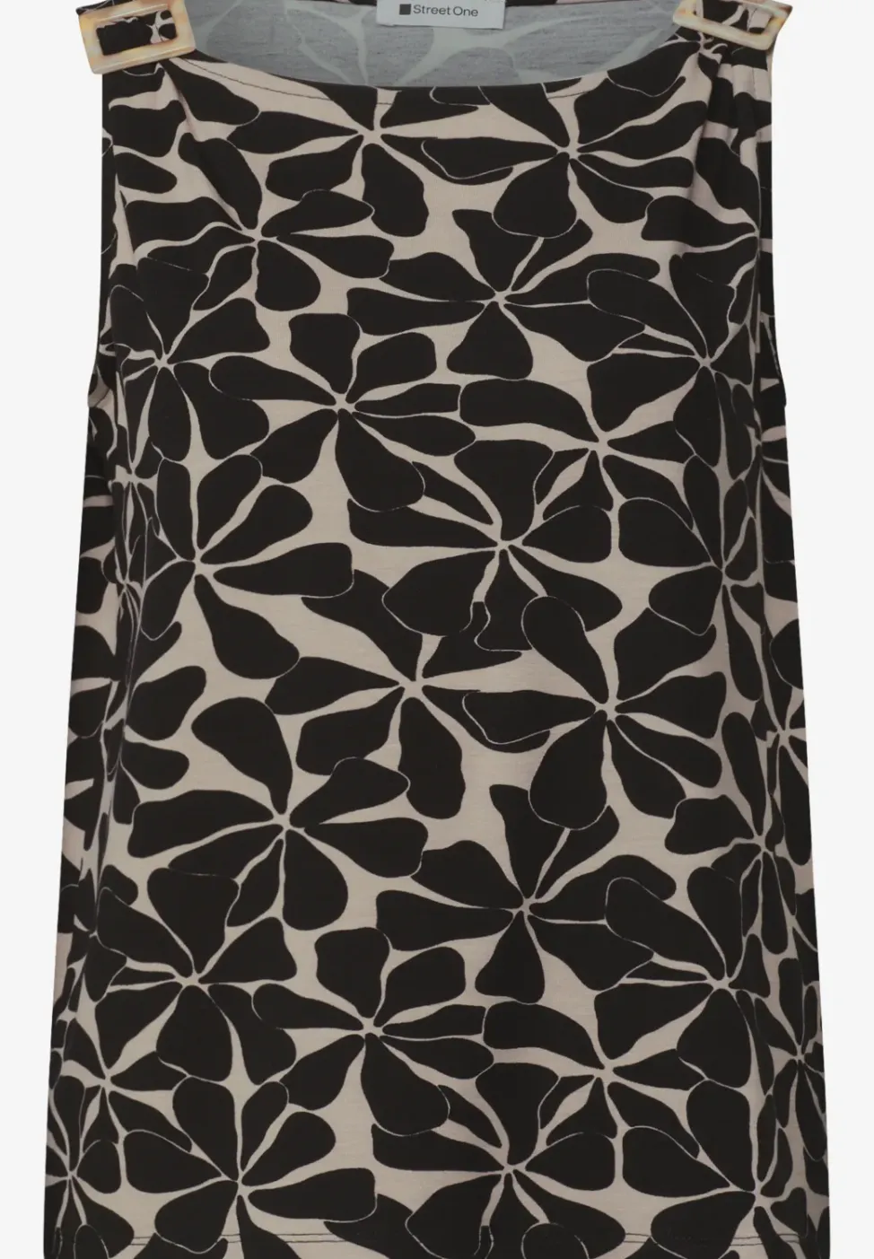 Top met ronde hals en schouderdetails