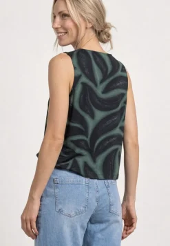 Top met ronde hals en schouderdetails