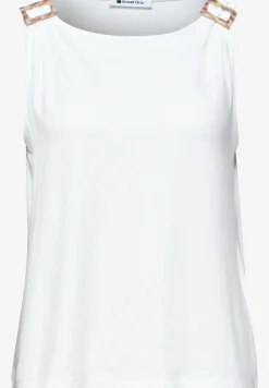 Top met ronde hals en schouderdetails