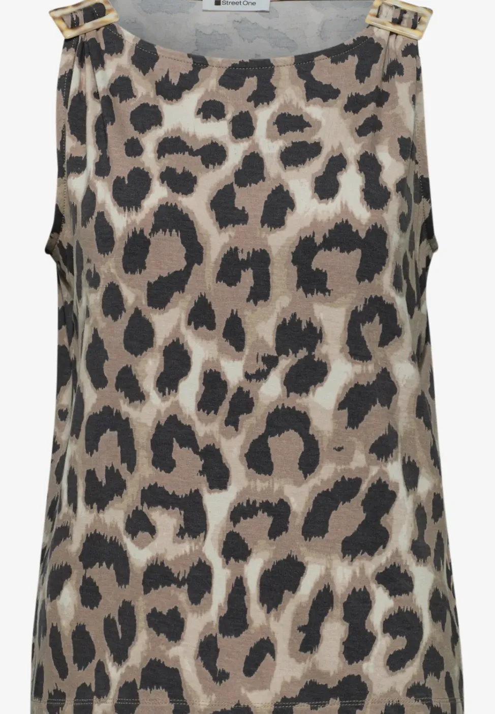 Top met ronde hals en schouderdetails