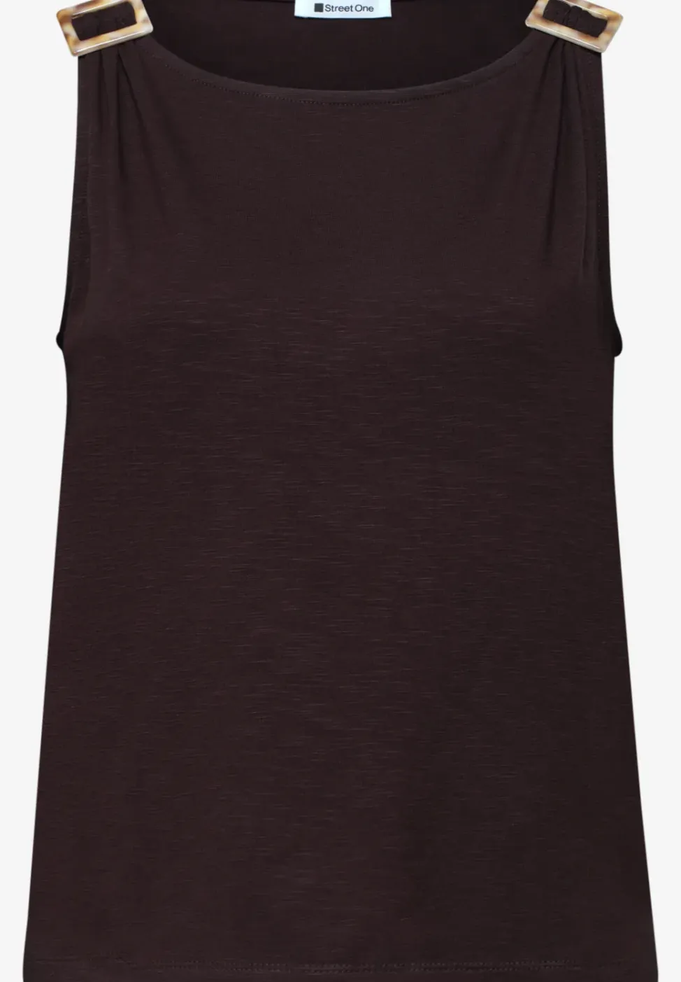 Top met ronde hals en schouderdetails