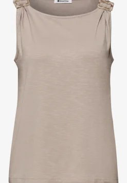 Top met ronde hals en schouderdetails