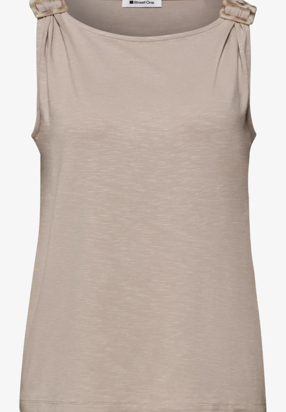 Top met ronde hals en schouderdetails