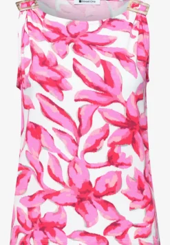Top met ronde hals en schouderdetails
